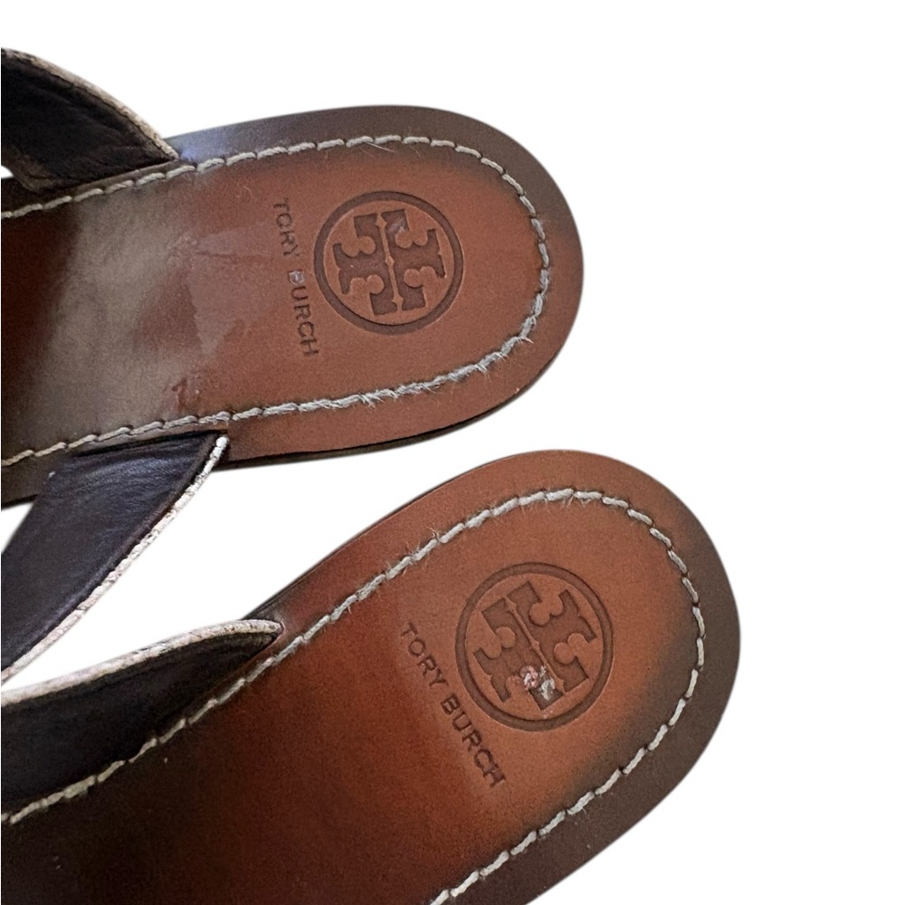 Tory Burch Women's Cameron Python Leather Flip Fl… - image 5